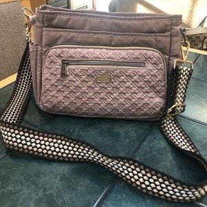 Lug Bag Quilted Crossbody with Patterned Strap